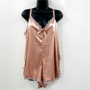 Current Mood Pink Satin Romper